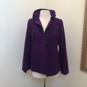 Old Navy wool pea coat with ruffle collar